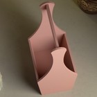 Кашпо деревянное "Виллиан Лонг", с ручкой,16×12,5×10 см, розовый коралл - фото 42640114