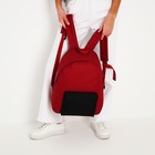 Рюкзак школьный текстильный с цветным карманом, 30х39х12 см, цвет бордовый/чёрный - Фото 9