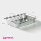Формы для выпечки и запекания Доляна, набор 2 шт., 1.1 л, 22.5×17.5×3.5 см, фольга, серебристые - Фото 1
