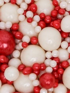 Новогодняя посыпка кондитерская с мягким центром "Жемчуг": красный, серебро, 20 г - Фото 2