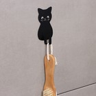 Крючок настенный самоклеящийся «Кот», 10×5,5×2 см, цвет черный - фото 10556207