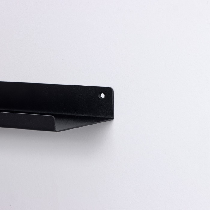 Набор полок с крючками ЛОФТ, 2 полки: 350×100×35 мм, 350×100×80 мм, цвет черный - фото 1897474101