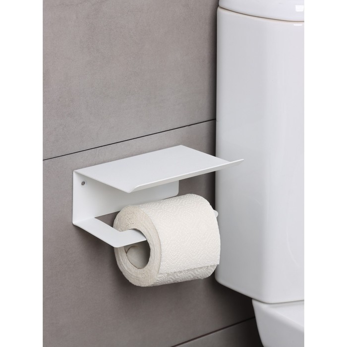 Держатель для туалетной бумаги ЛОФТ, 160×110×85 мм, цвет белый - Фото 1
