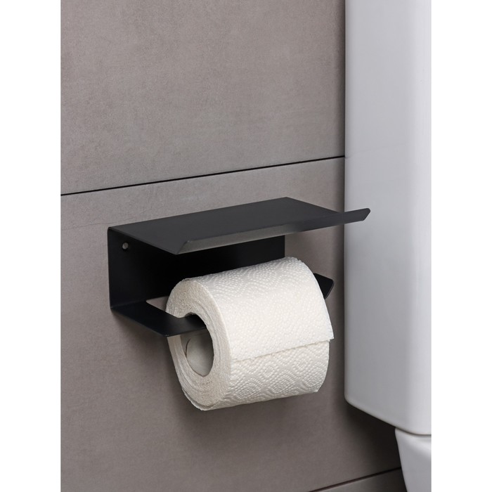 Держатель для туалетной бумаги ЛОФТ, 160×110×85 мм, цвет черный - фото 1900423160
