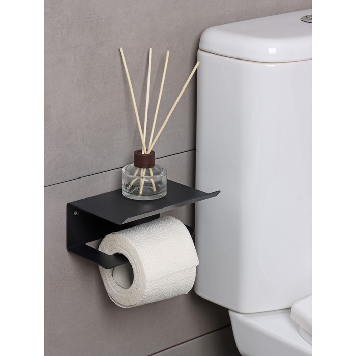 Держатель для туалетной бумаги ЛОФТ, 160×110×85 мм, цвет черный - фото 1900423161