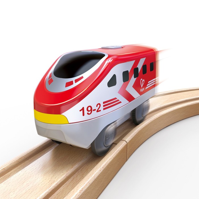 Локомотив Hape «Мой поезд», на батарейках, цвет красный - фото 1907735557