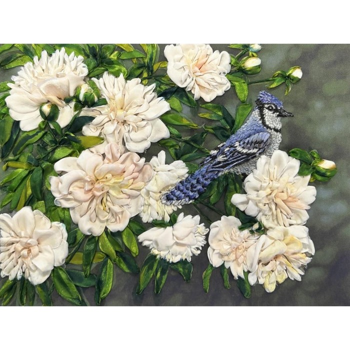 Набор для вышивания лентами «Многоцветница», «Птичка певчая», 26х35 см - Фото 1