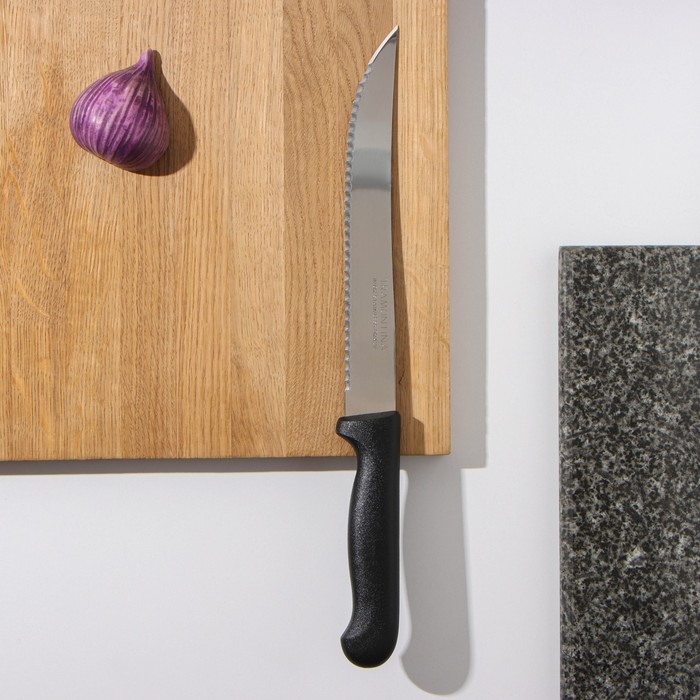 Нож кухонный Condor Plus, слайсер, лезвие 20 см, черная рукоять - Фото 1