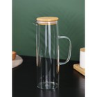 УЦЕНКА Кувшин стеклянный с бамбуковой крышкой BellaTenero «Эко», 1.3 л, 14×9×27 см - Фото 2