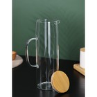 УЦЕНКА Кувшин стеклянный с бамбуковой крышкой BellaTenero «Эко», 1.3 л, 14×9×27 см - Фото 3