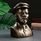 Бюст Ленин в кепке, бронза, 21см - фото 10556870