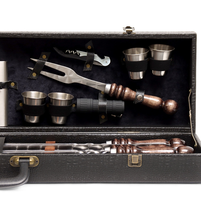 Набор с шампурами подарочный «Тигр» №25, в кейсе из эко-кожи