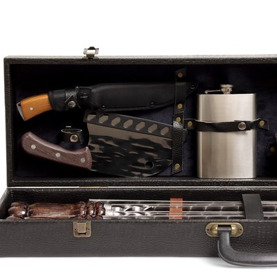 Набор с шампурами подарочный «Тигр» №25, в кейсе из эко-кожи