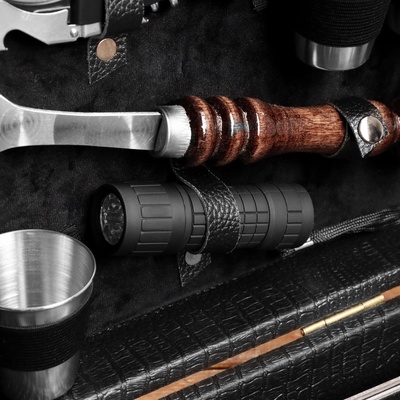 Набор с шампурами подарочный «Тигр» №25, в кейсе из эко-кожи