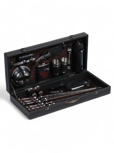 Набор с шампурами подарочный «Буйвол» №30, в кейсе из эко-кожи