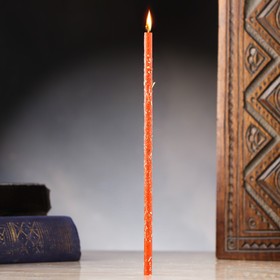 Свеча магическая восковая 'Привлечение удачи', с клевером, 16х0,6 см, красный
