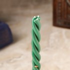 Свеча-скрутка "Прибыль и клиенты", семена льна и масло пачули, 16х1,2 см, зеленый - фото 24597778