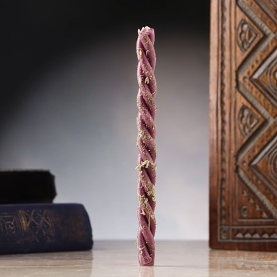 Свеча магическая скрутка «От страха и стресса», лаванда, 16×1.2 см, фиолетовый