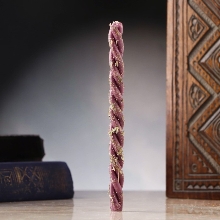 Свеча магическая скрутка «От страха и стресса», лаванда, 16×1.2 см, фиолетовый - Фото 1