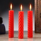 Набор свечей из вощины "Любовь и сила" , 3 шт, 8х1,7 см, 45 мин, красный - фото 319526043