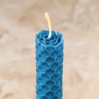 Набор свечей из вощины "Спокойствие и достижение целей" , 3 шт, 8х1,7 см, 45 мин, синий - фото 9417053