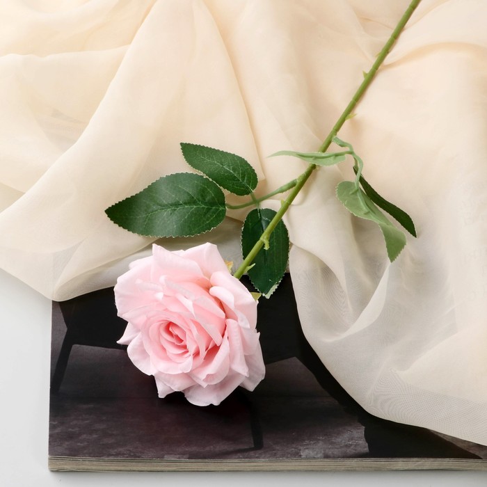 Цветы искусственные "Роза Гран При" 8х56 см, розовый - Фото 1