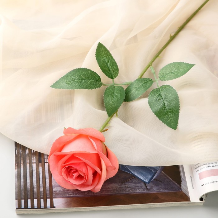 Цветы искусственные "Роза Карина" 7х56 см, розовый - Фото 1