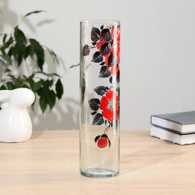 

ваза "Цилиндр" d=8см, h=30см из прозрачного стекла (ручная роспись) рис. № 12 (КР.Ч.)