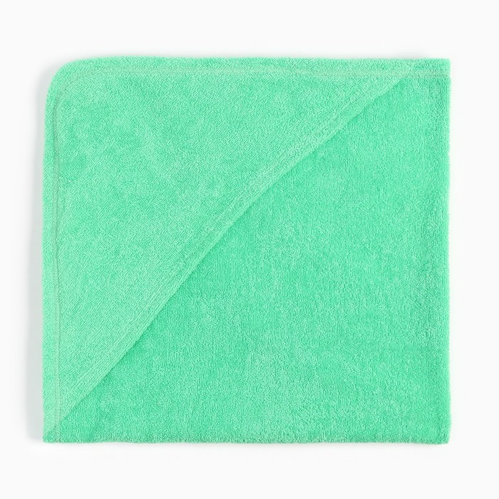Полотенце-уголок махровый Крошка Я 85х85 см, цвет зелёный, 100% хлопок, 320 г/м2 - фото 1928191537