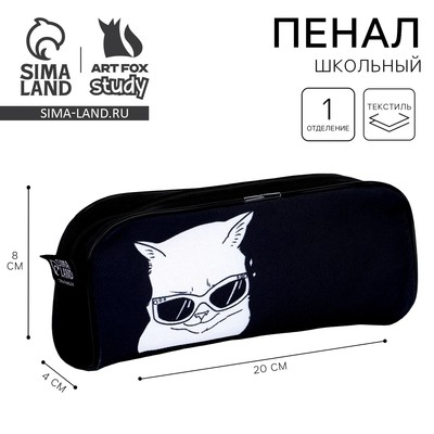 Пенал школьный, текстиль, 8×20×4 см «Дай списать»