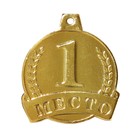Медаль призовая 054, d= 4,5 см. 1 место. Цвет золото. Без ленты - Фото 2