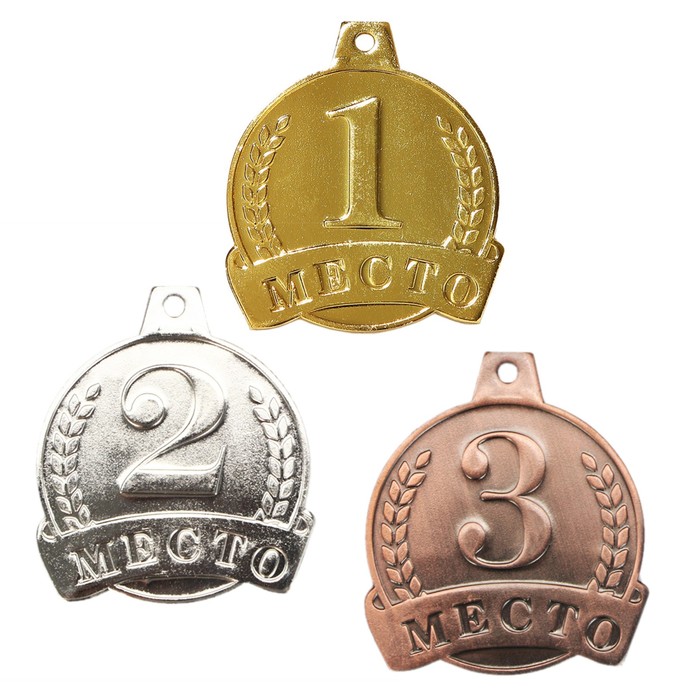 Медаль призовая, 2 место, серебро, d = 4,5 см