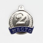 Медаль призовая 055, d=. 4,5 см. 2 место. Цвет серебро. Без ленты - фото 4082503