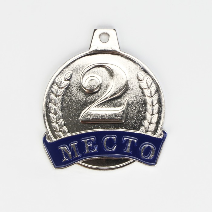 Медаль призовая 055 диам. 4,5 см. 2 место. Цвет сер. Без ленты - фото 1907736114