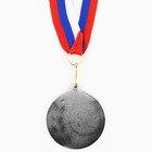 Медаль под нанесение 006, d= 5 см. Цвет серебро. С лентой - Фото 3
