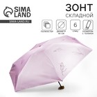 Зонт женский механический «Нюдовый минимализм», 6 спиц, складывается в размер телефона. - Фото 1