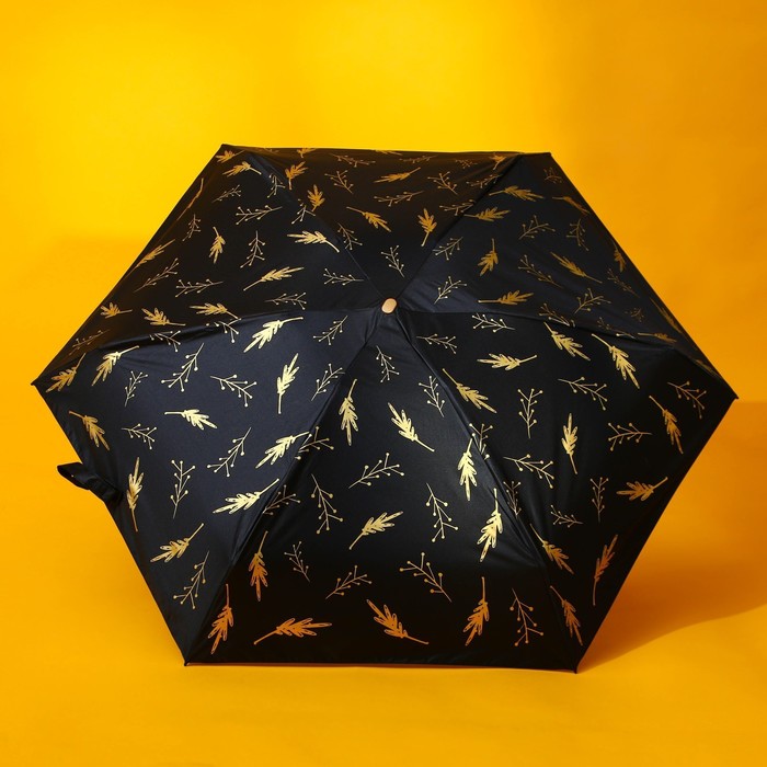 Зонт «Чёрное золото», 6 спиц, складывается в размер телефона.