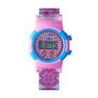 Часы наручные электронные детские "Цветочки и сердечки", d-4 см, длина 19.5 см - фото 319527344