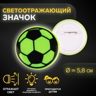 Светоотражающий значок «Футбольный мяч», d = 5,8 см, цвет МИКС - фото 10558905
