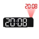 Часы электронные настольные, с будильником, термометром, проекция, белые цифры, 19.2х6.5см - фото 3061529