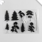 Штамп для творчества силикон "Деревья" 16х11 см - Фото 1
