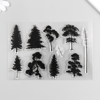Штамп для творчества силикон "Деревья" 16х11 см