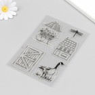 Штамп для творчества силикон "Тележка с цветами" 16х11 см - фото 22281883