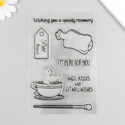 Штамп для творчества силикон «Цыплёнок в чашке», 16×11 см