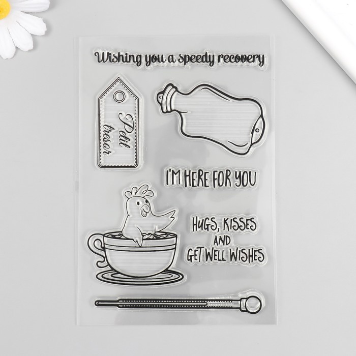 Штамп для творчества силикон «Цыплёнок в чашке», 16×11 см - Фото 1