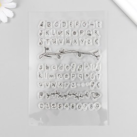 Штамп для творчества силикон "Английский алфавит и веточка" 16х11 см