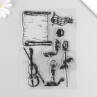 Штамп для творчества силикон "Ретро - Скрипка и роза" 16х11 см - фото 319528111