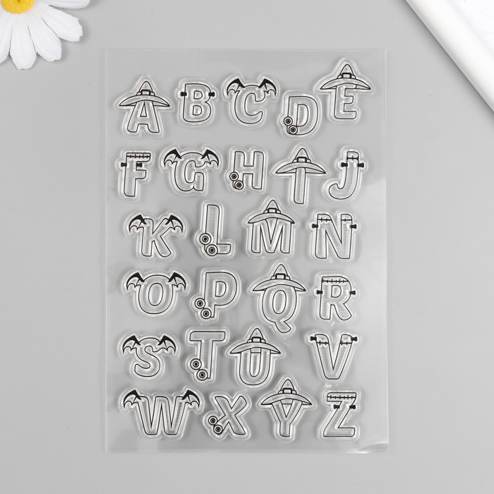 Штамп для творчества силиконовый «Алфавит на Хэллоуин», 16×11 см - Фото 1