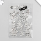 Штамп для творчества силикон "Снежный Новый год" 16х11 см - фото 319528153