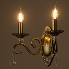 Бра N1208/2W AB бронза/хрусталь 2х40Вт Е14 31,5х17х33,5см - фото 22282244